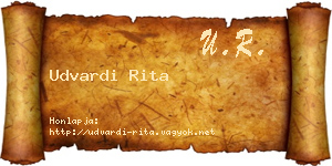 Udvardi Rita névjegykártya