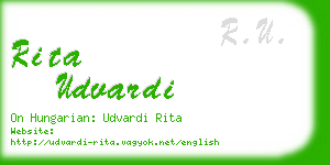 rita udvardi business card